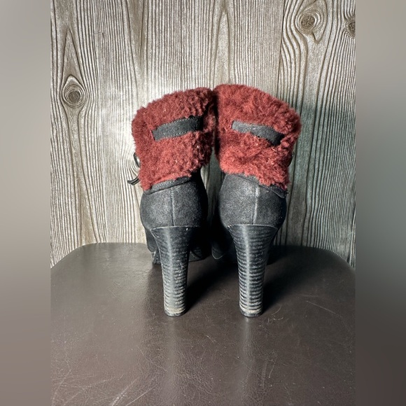 Ugg Shearling Heeled Booties Sz 8.5 - Picture 6 of 12